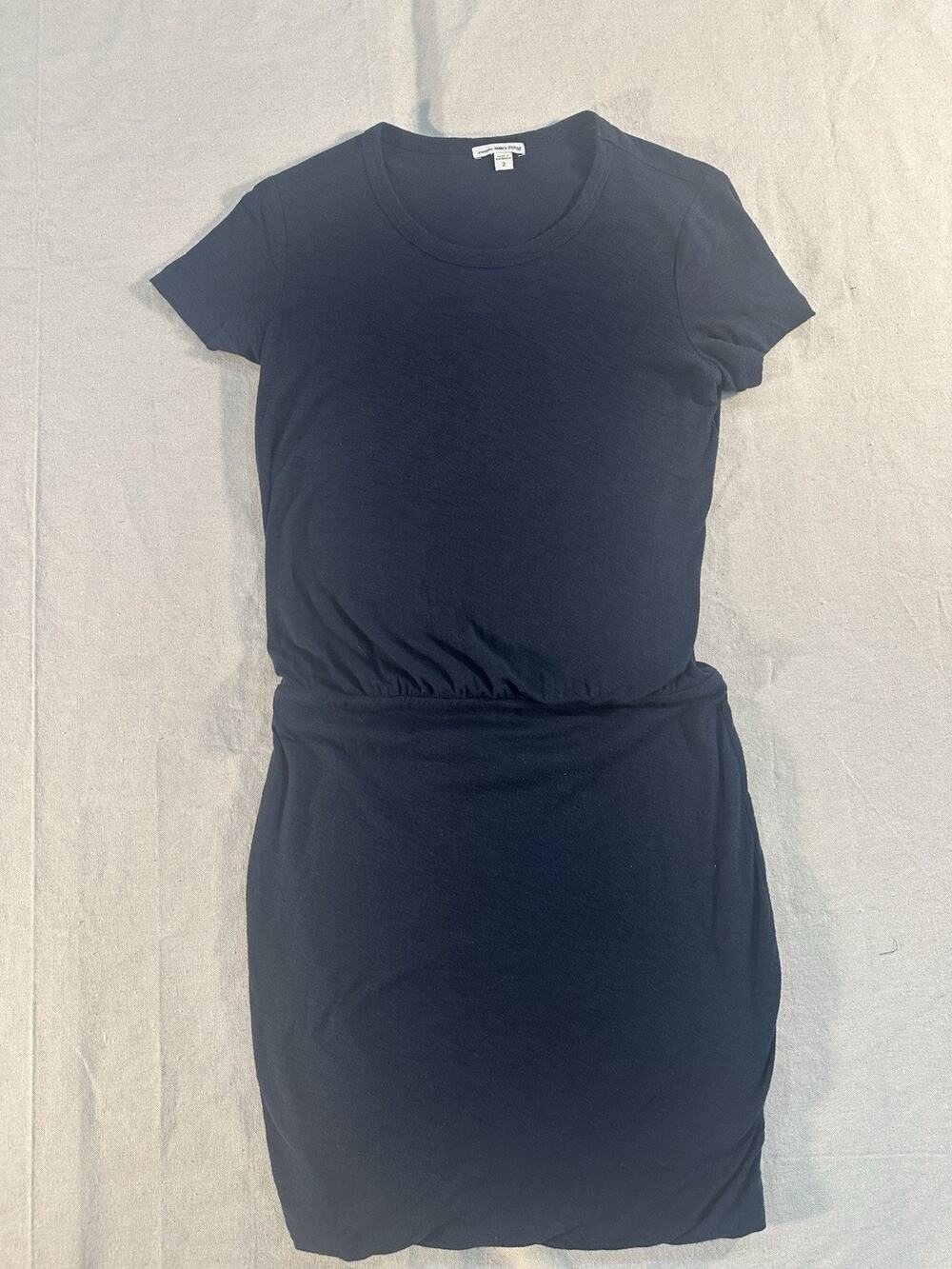 James Perse Navy Blue Short Sleeve Midi Dress